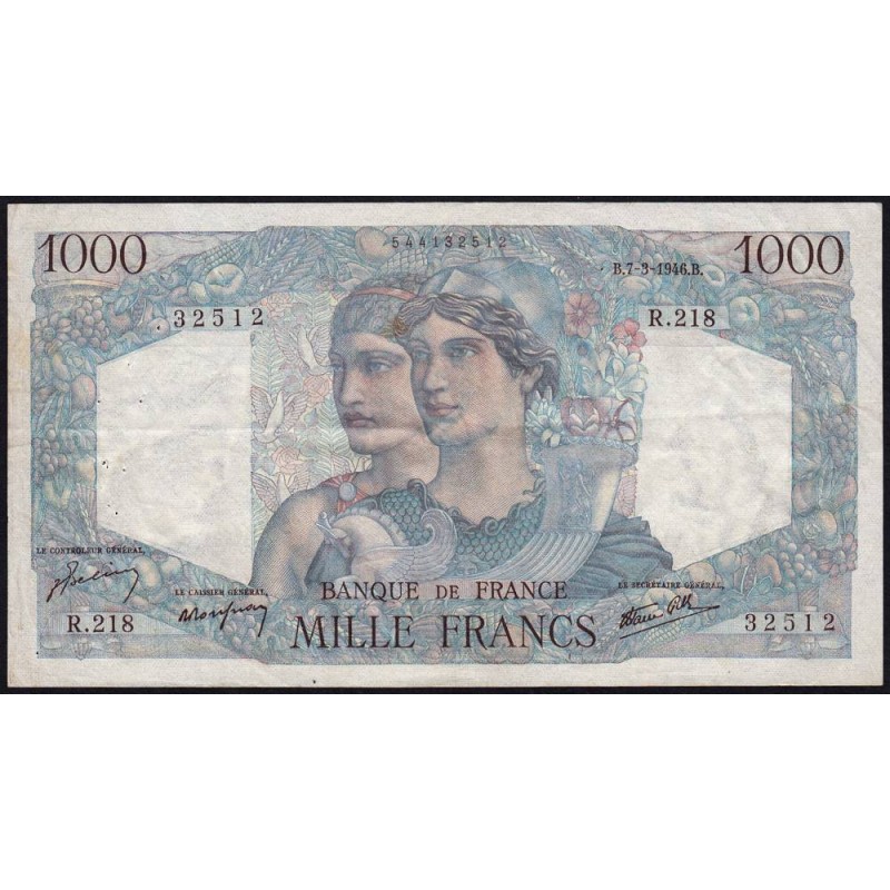 F 41-12 - 07/03/1946 - 1000 francs - Minerve et Hercule - Série R.218 - Etat : TTB