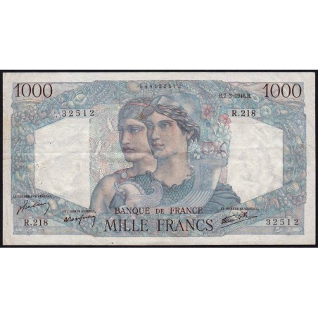 F 41-12 - 07/03/1946 - 1000 francs - Minerve et Hercule - Série R.218 - Etat : TTB