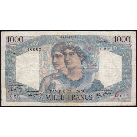 F 41-12 - 07/03/1946 - 1000 francs - Minerve et Hercule - Série C.219 - Etat : TB+