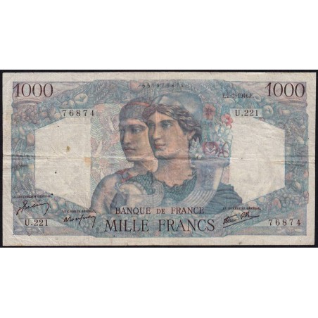 F 41-12 - 07/03/1946 - 1000 francs - Minerve et Hercule - Série U.221 - Etat : TB