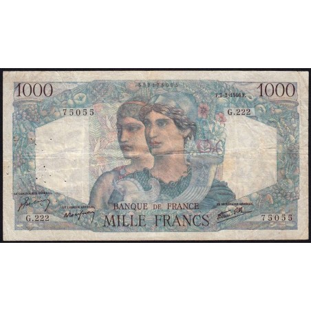 F 41-12 - 07/03/1946 - 1000 francs - Minerve et Hercule - Série G.222 - Etat : TB