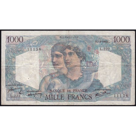 F 41-12 - 07/03/1946 - 1000 francs - Minerve et Hercule - Série L.222 - Etat : TB+