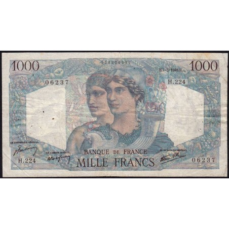 F 41-12 - 07/03/1946 - 1000 francs - Minerve et Hercule - Série H.224 - Etat : TB-