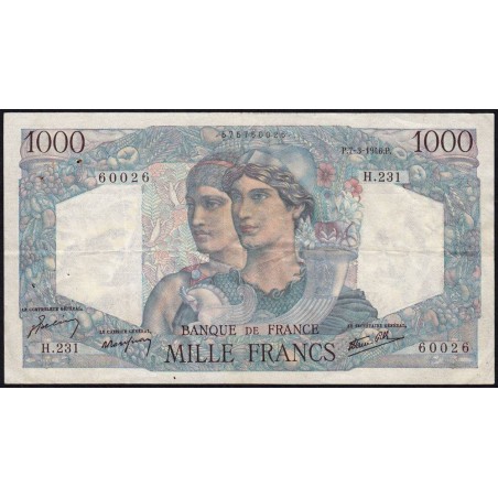 F 41-12 - 07/03/1946 - 1000 francs - Minerve et Hercule - Série H.231 - Etat : TTB+