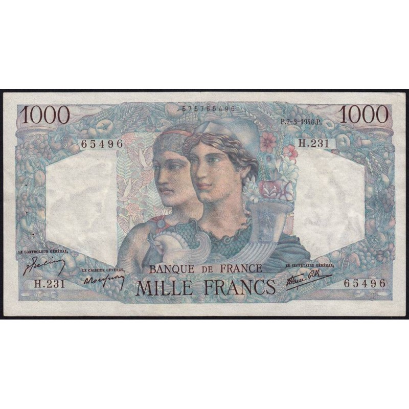 F 41-12 - 07/03/1946 - 1000 francs - Minerve et Hercule - Série H.231 - Etat : TTB+