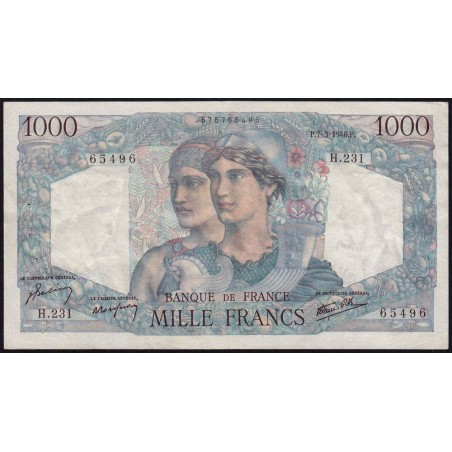 F 41-12 - 07/03/1946 - 1000 francs - Minerve et Hercule - Série H.231 - Etat : TTB+