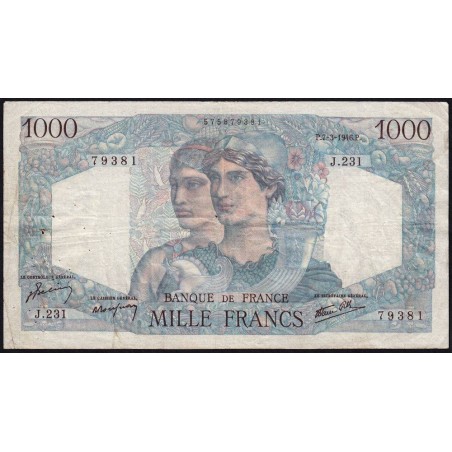 F 41-12 - 07/03/1946 - 1000 francs - Minerve et Hercule - Série J.231 - Etat : TB
