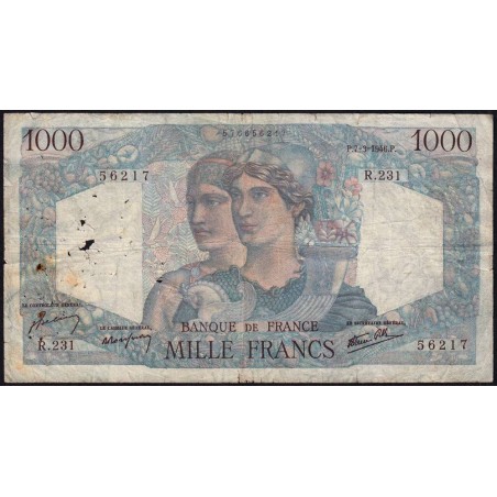 F 41-12 - 07/03/1946 - 1000 francs - Minerve et Hercule - Série R.231 - Etat : B