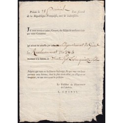 Ardèche - Privas - Document échange contre assignats - 16/06/1794 - Etat : SUP