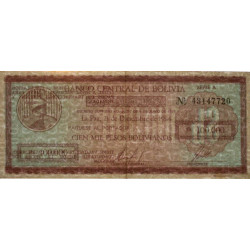 Bolivie - Pick 188 - 100'000 pesos bolivianos - Série A - Loi 1984 - Etat : SUP