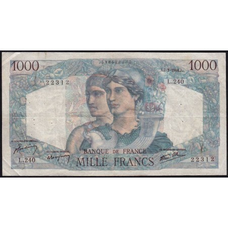 F 41-12 - 07/03/1946 - 1000 francs - Minerve et Hercule - Série L.240 - Etat : TB+