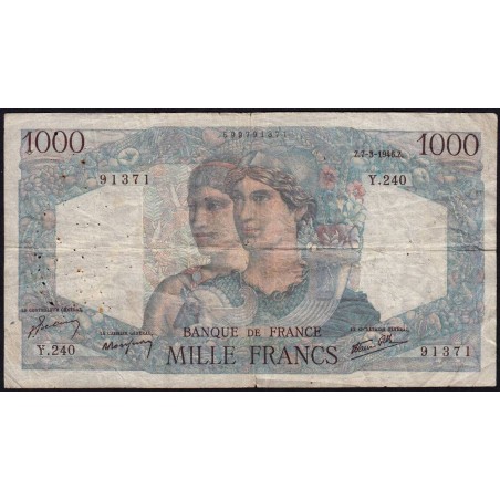 F 41-12 - 07/03/1946 - 1000 francs - Minerve et Hercule - Série Y.240 - Etat : TB-