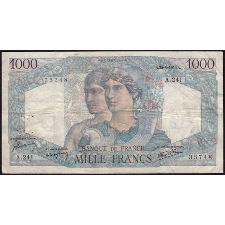 F 41-13 - 25/04/1946 - 1000 francs - Minerve et Hercule - Série A.241 - Etat : TB