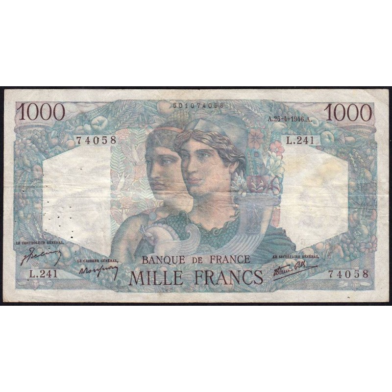 F 41-13 - 25/04/1946 - 1000 francs - Minerve et Hercule - Série L.241 - Etat : TB