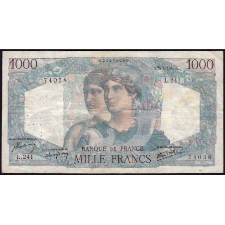 F 41-13 - 25/04/1946 - 1000 francs - Minerve et Hercule - Série L.241 - Etat : TB