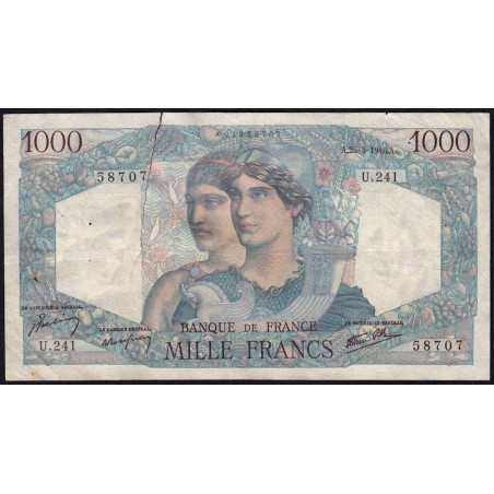 F 41-13 - 25/04/1946 - 1000 francs - Minerve et Hercule - Série U.241 - Etat : B