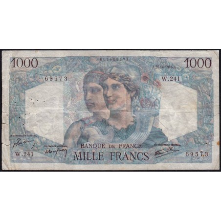 F 41-13 - 25/04/1946 - 1000 francs - Minerve et Hercule - Série W.241 (remplacement) - Etat : TB-