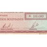 Bolivie - Pick 188 - 100'000 pesos bolivianos - Série A - Loi 1984 - Etat : TTB