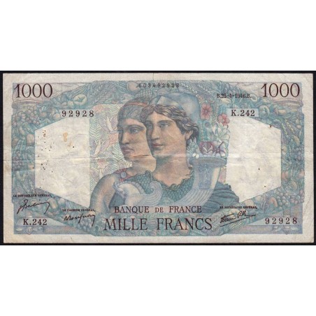 F 41-13 - 25/04/1946 - 1000 francs - Minerve et Hercule - Série K.242 - Etat : TB