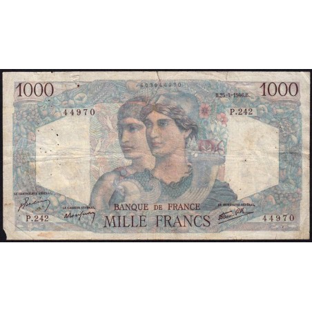 F 41-13 - 25/04/1946 - 1000 francs - Minerve et Hercule - Série P.242 - Etat : B+