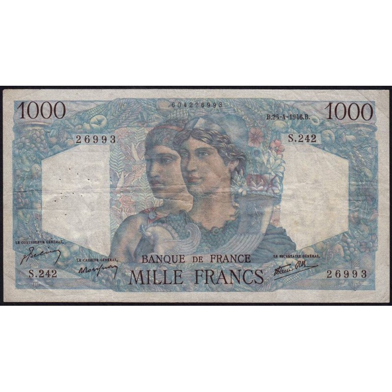 F 41-13 - 25/04/1946 - 1000 francs - Minerve et Hercule - Série S.242 - Etat : TB+