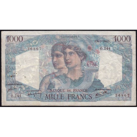 F 41-13 - 25/04/1946 - 1000 francs - Minerve et Hercule - Série O.244 - Etat : TB+