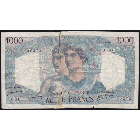 F 41-13 - 25/04/1946 - 1000 francs - Minerve et Hercule - Série O.245 - Etat : AB