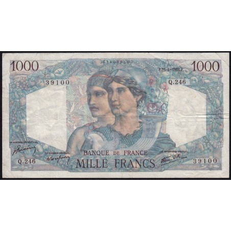 F 41-13 - 25/04/1946 - 1000 francs - Minerve et Hercule - Série Q.246 - Etat : TB