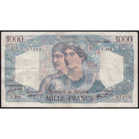 F 41-13 - 25/04/1946 - 1000 francs - Minerve et Hercule - Série Y.248 - Etat : TB