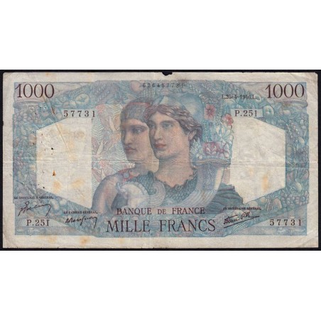 F 41-13 - 25/04/1946 - 1000 francs - Minerve et Hercule - Série P.251 - Etat : B+