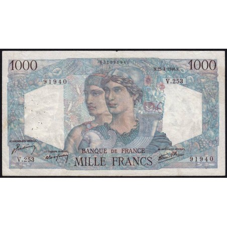 F 41-13 - 25/04/1946 - 1000 francs - Minerve et Hercule - Série V.253 - Etat : TB+