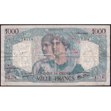 F 41-13 - 25/04/1946 - 1000 francs - Minerve et Hercule - Série T.254 - Etat : TB-