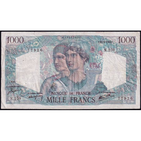 F 41-13 - 25/04/1946 - 1000 francs - Minerve et Hercule - Série N.259 - Etat : TB