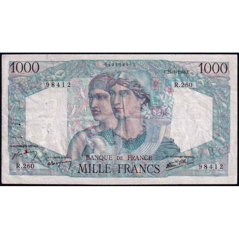 F 41-13 - 25/04/1946 - 1000 francs - Minerve et Hercule - Série R.260 - Etat : TB