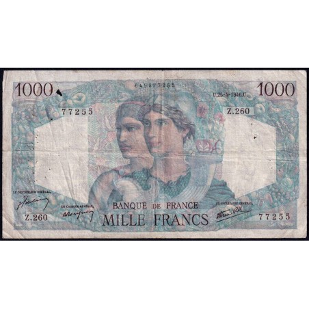 F 41-13 - 25/04/1946 - 1000 francs - Minerve et Hercule - Série Z.260 - Etat : TB-