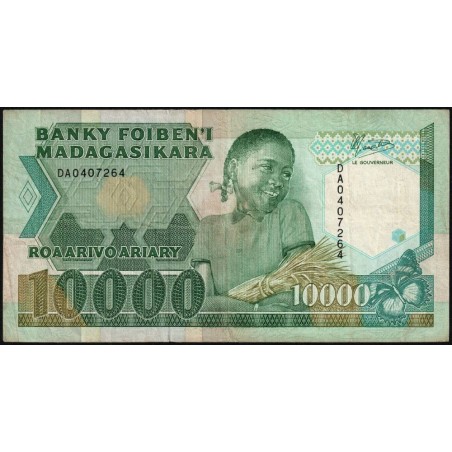 Madagascar - Pick 74a - 10'000 francs - 2'000 ariary - Série DA - 1988 - Etat : TB