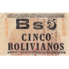Bolivie - Pick 200a - 5 bolivianos sur 5'000'000 pesos bolivianos - Loi 1985 (1987) - Série B - Etat : TB