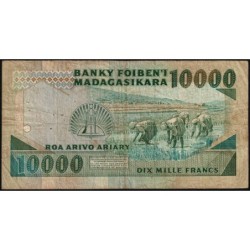 Madagascar - Pick 74b - 10'000 francs - 2'000 ariary - Série DB - 1992 - Etat : B+