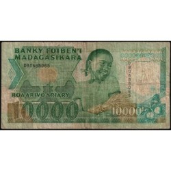 Madagascar - Pick 74b - 10'000 francs - 2'000 ariary - Série DB - 1992 - Etat : B