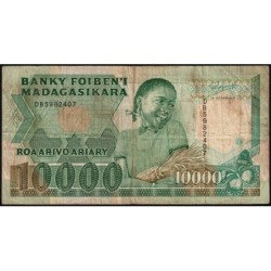 Madagascar - Pick 74b - 10'000 francs - 2'000 ariary - Série DB - 1992 - Etat : B