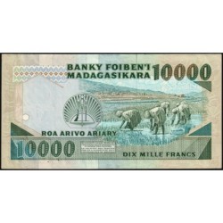Madagascar - Pick 74b - 10'000 francs - 2'000 ariary - Série DD - 1992 - Etat : TTB+