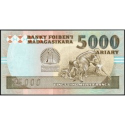 Madagascar - Pick 74Aa - 25'000 francs - 5'000 ariary - Série FB - 1993 - Etat : NEUF
