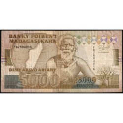Madagascar - Pick 74Aa - 25'000 francs - 5'000 ariary - Série FB - 1993 - Etat : B+