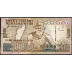 Madagascar - Pick 74Ab - 25'000 francs - 5'000 ariary - Série FD - 1996 - Etat : B-