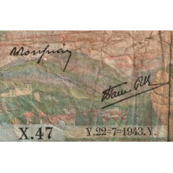 F 05-02 - 22/07/1943 - 5 francs - Berger - Série X.47 - Etat : B-