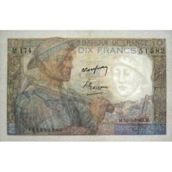 F 08-20 - 10/03/1949 - 10 francs - Mineur - Série M.174 - Etat : SUP