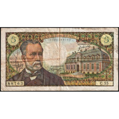 F 61-05 - 05/05/1967 - 5 francs - Pasteur - Série C.55 - Etat : TB-