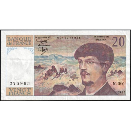 F 66-01 - 1980 - 20 francs - Debussy - Série N.001 - Etat : SUP