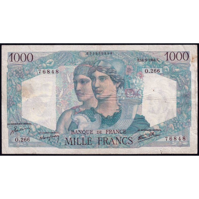 F 41-14 - 16/05/1946 - 1000 francs - Minerve et Hercule - Série O.266 - Etat : TTB-