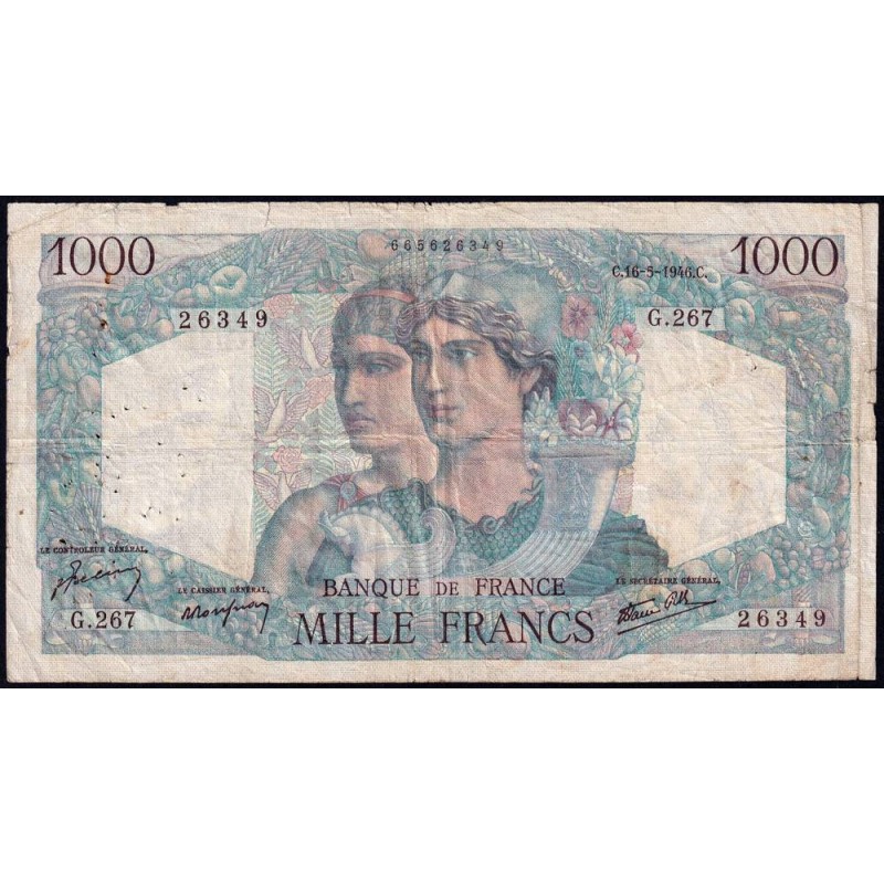 F 41-14 - 16/05/1946 - 1000 francs - Minerve et Hercule - Série G.267 - Etat : TB-
